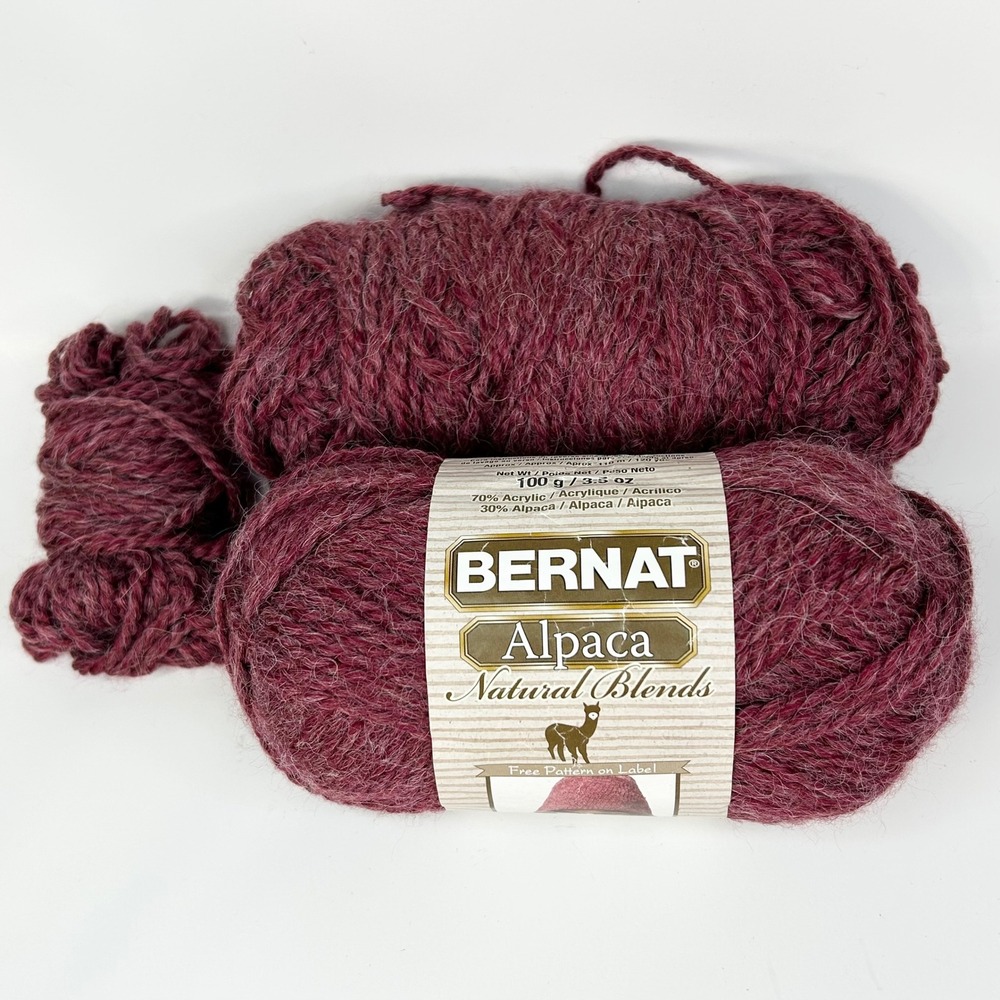 Bernat ALPACA NATURAL BLENDS Yarn Persimmon Made in Canada Bulky 2-1/2 Skeins